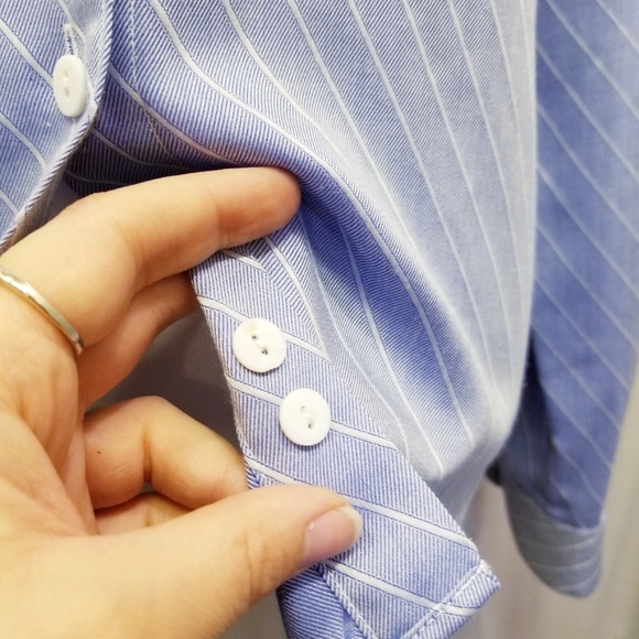 FOXCROFT Button Down Pinstriped Wrinkle Free - Picture 6 of 8